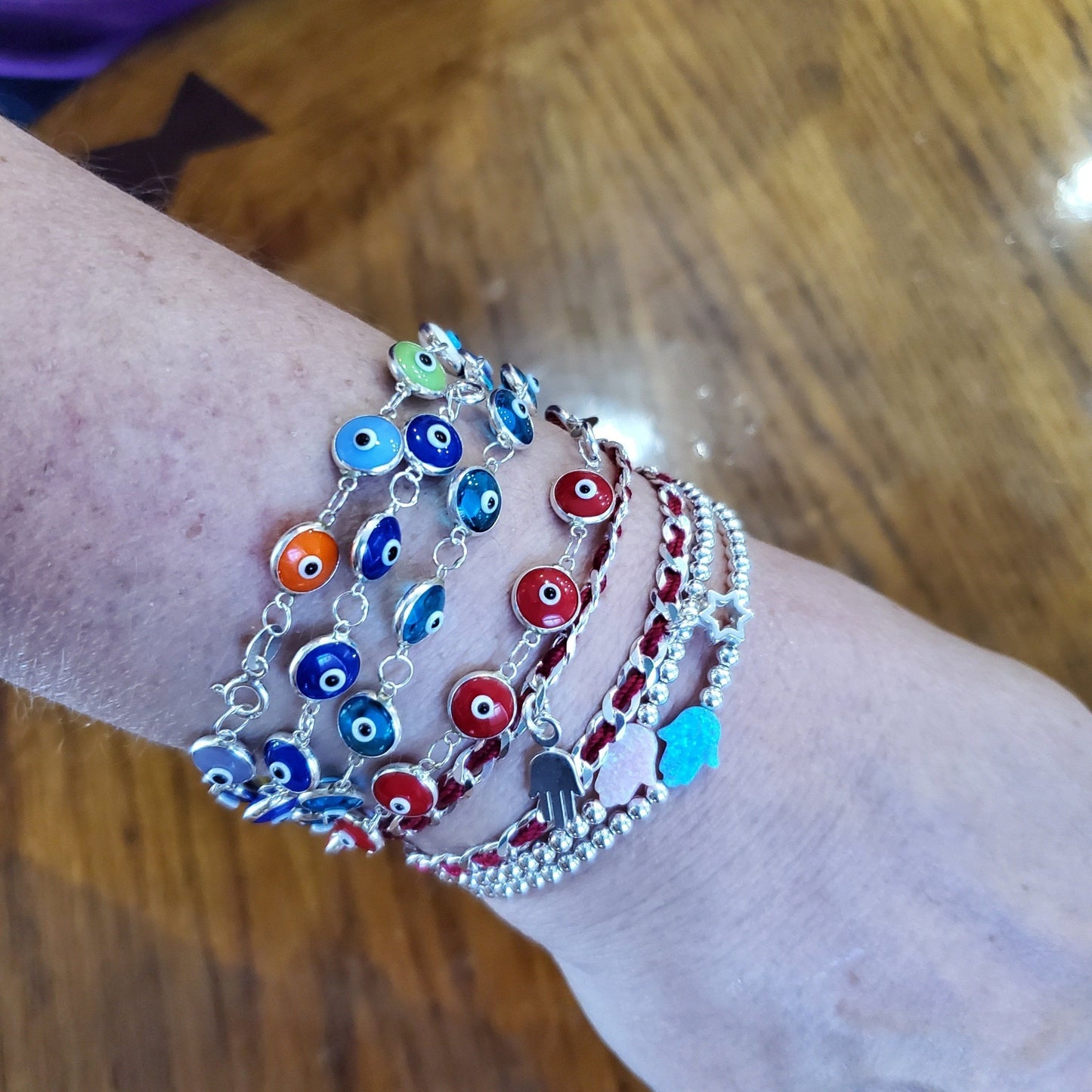 Umriss Davidstern Rotes Schutzarmband