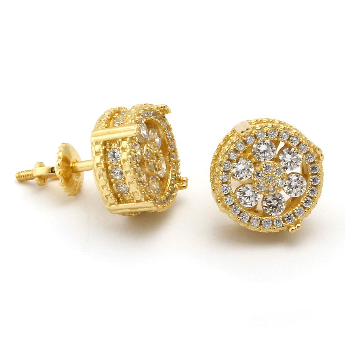 Round Cluster Stud Earrings