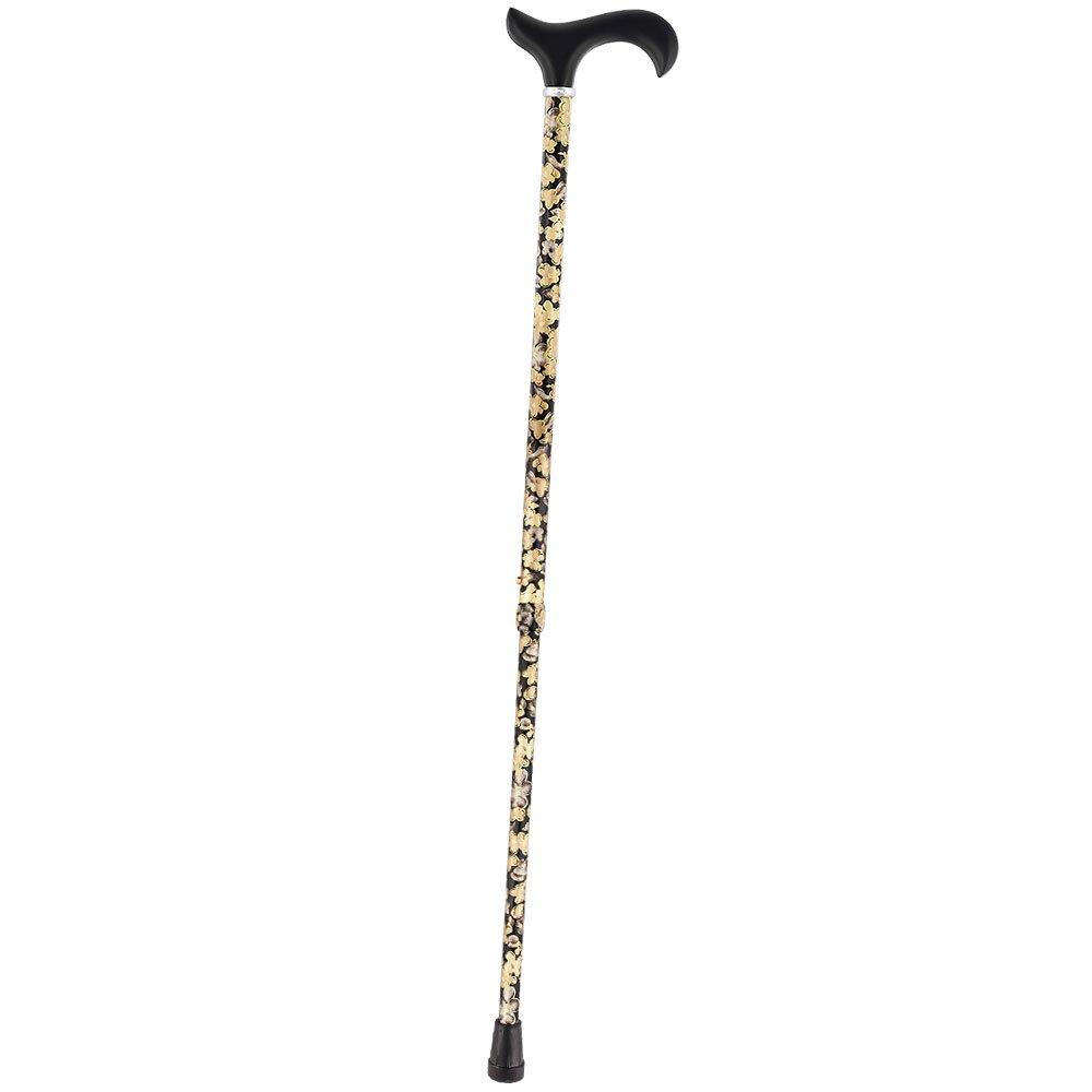 Scratch & Dent Black and Beige Flowers Adjustable Derby Walking Cane V1852