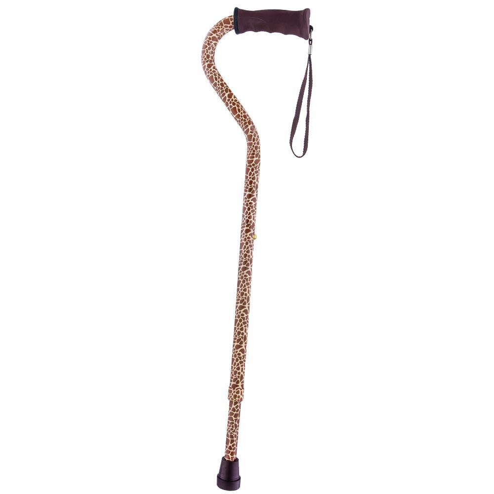 Scratch and Dent Wild Giraffe Offset Walking Cane with Comfort Grip V1891