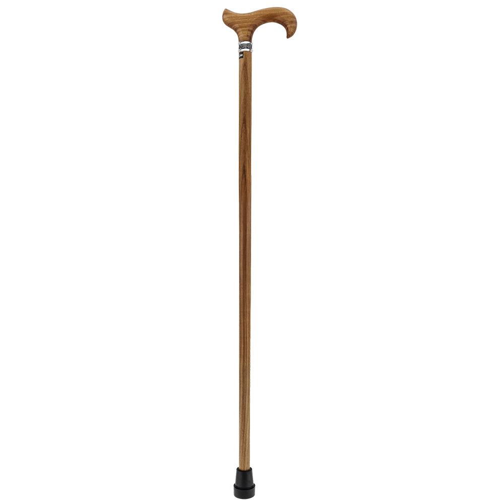 Scratch and Dent Afromosia Derby Walking Cane With Afromosia Wood Shaft and Pewter Collar V1897