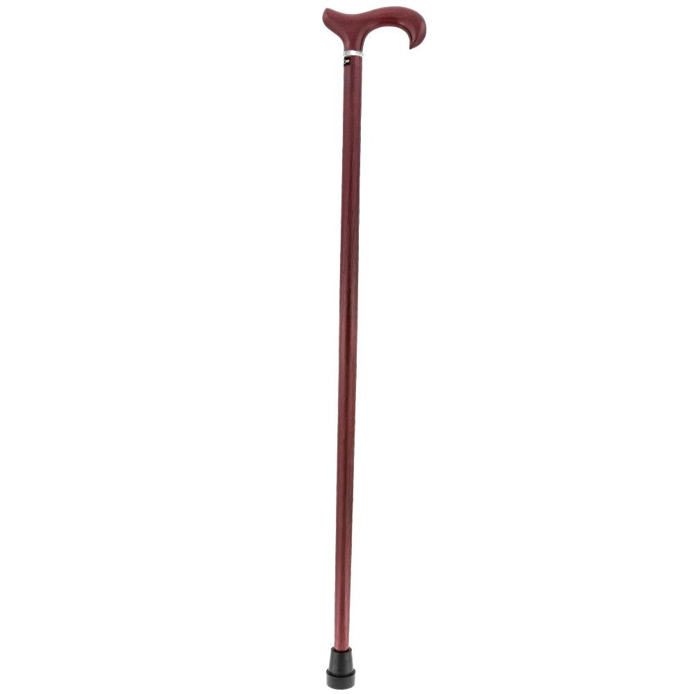 Scratch and Dent Amaranth 'Purpleheart' Derby Walking Cane With Amaranth Wood Shaft and Silver Collar V1915