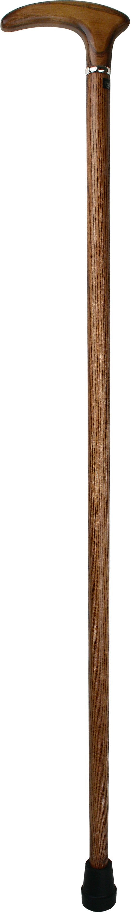 Scratch and Dent Espresso Brown Cosmopolitan Handle Walking Cane With Ash Wood Shaft and Silver Collar V1581