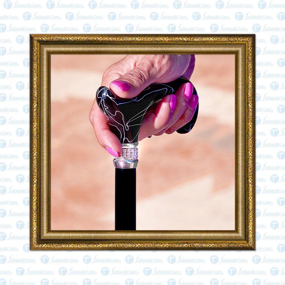 Scratch & Dent Black Pearlz Designer Adjustable Cane V1941