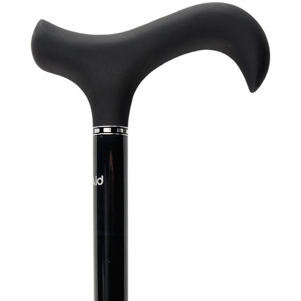 Scratch and Dent Black Plaid Derby Carbon Fiber Walking Cane V1887
