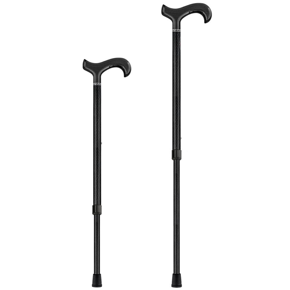 Scratch & Dent Black Triple Wound Carbon Derby Adjustable Walking Cane V1980