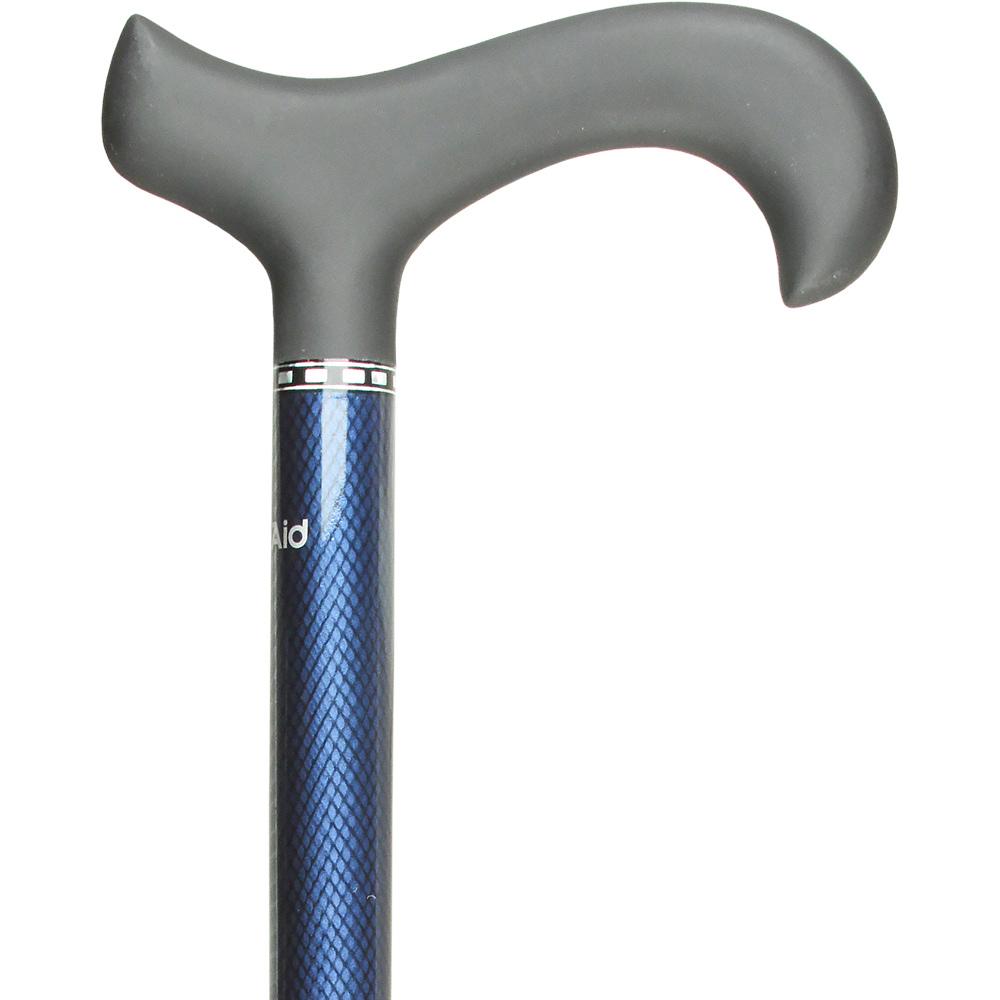 Scratch and Dent Blue Mesh Adjustable Derby Carbon Fiber Walking Cane V1883