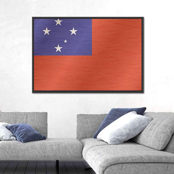Samoa Flag Canvas Wall Art-3 Horizontal-Gallery Wrap-25" x 16"-Tiaracle