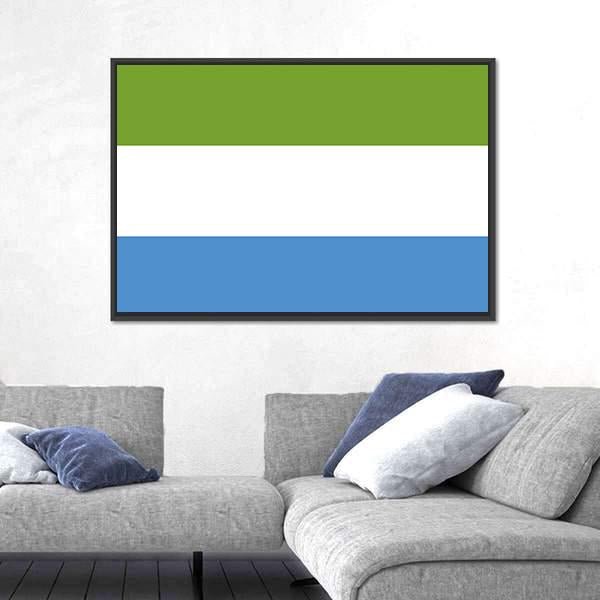 Sierra Leone Flag Canvas Wall Art-3 Horizontal-Gallery Wrap-25" x 16"-Tiaracle