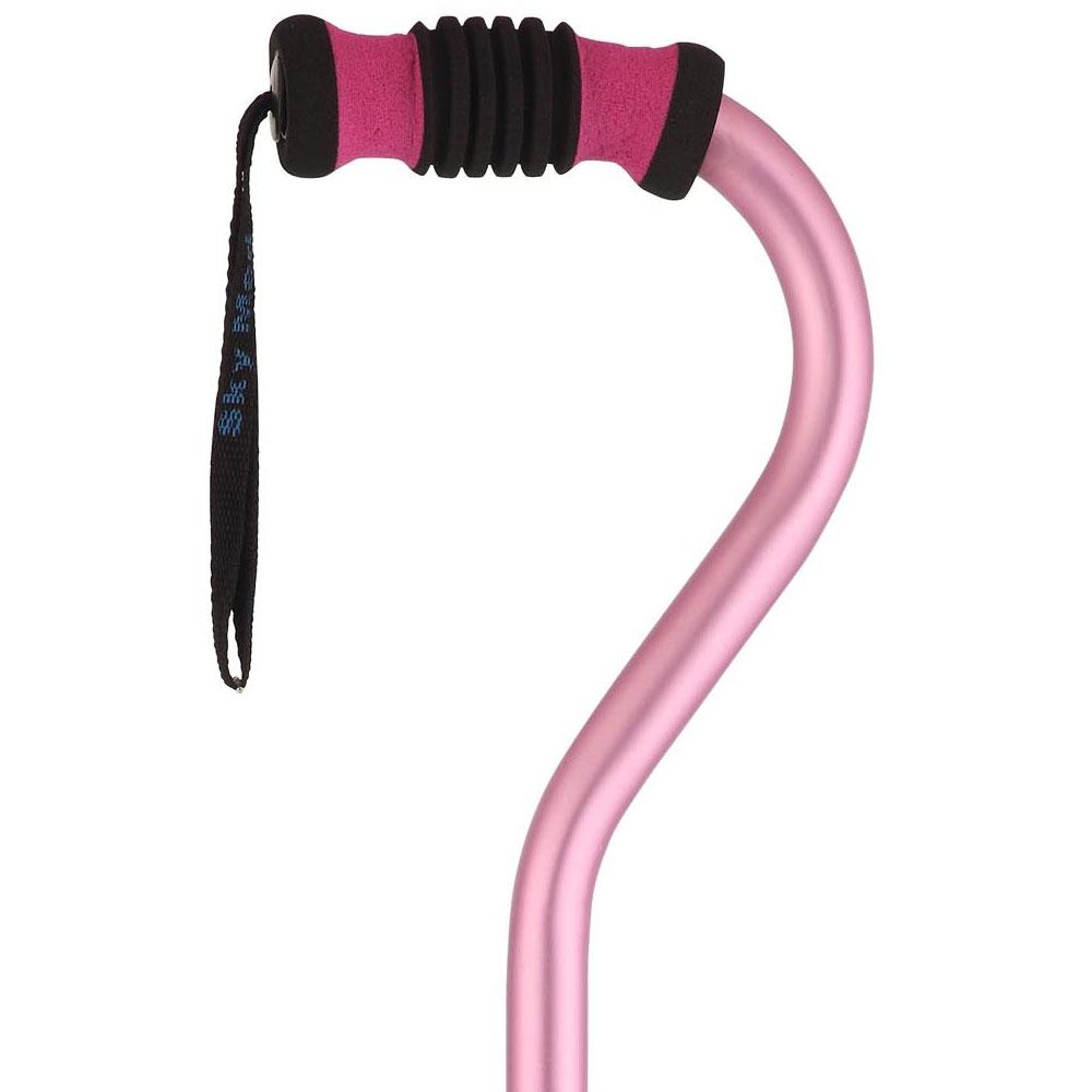 Scratch & Dent Pink Adjustable Offset Walking Cane w/ Color matching Grip V1945