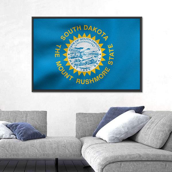 State Of South Dakota Flag Canvas Wall Art-3 Horizontal-Gallery Wrap-25" x 16"-Tiaracle