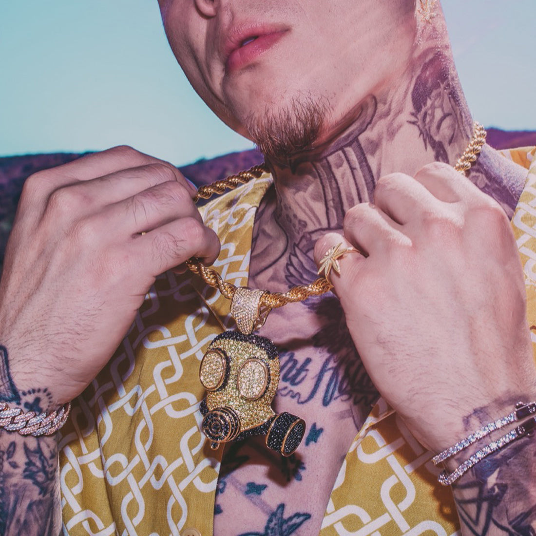 Two-Tone Gas Mask Necklace