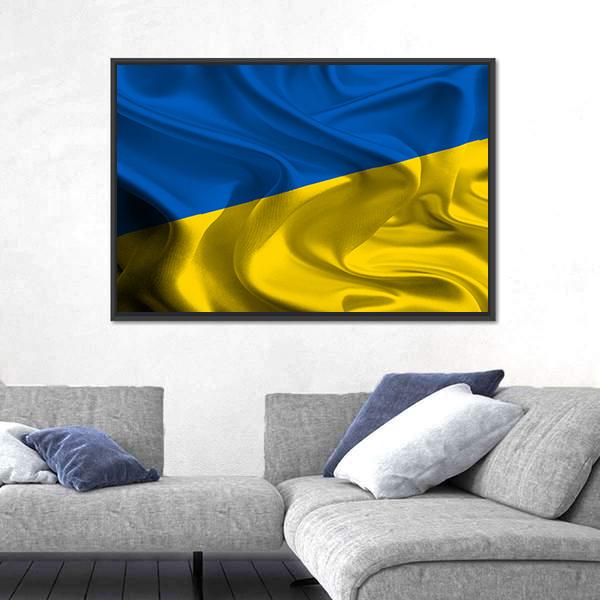 Ukraine Flag Canvas Wall Art-1 Piece-Floating Frame-24" x 16"-Tiaracle