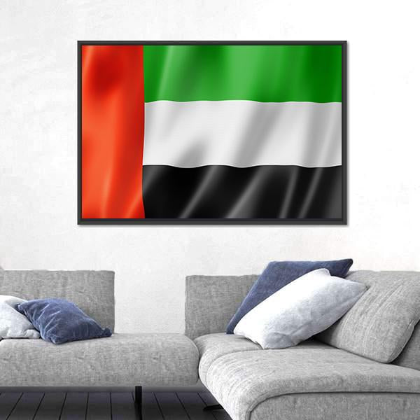 United Arab Emirates Flag Canvas Wall Art-3 Horizontal-Gallery Wrap-25" x 16"-Tiaracle