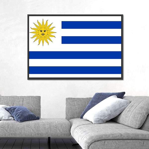 Uruguay Flag Canvas Wall Art-3 Horizontal-Gallery Wrap-25" x 16"-Tiaracle