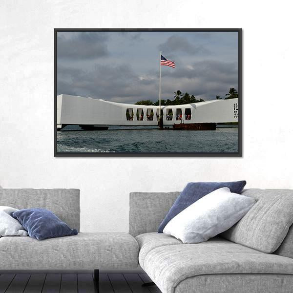 USS Arizona Memorial Pearl Harbor Canvas Wall Art-3 Horizontal-Gallery Wrap-25" x 16"-Tiaracle