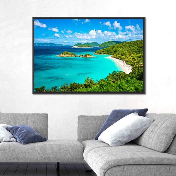 View Of Trunk Bay Canvas Wall Art-3 Horizontal-Gallery Wrap-25" x 16"-Tiaracle