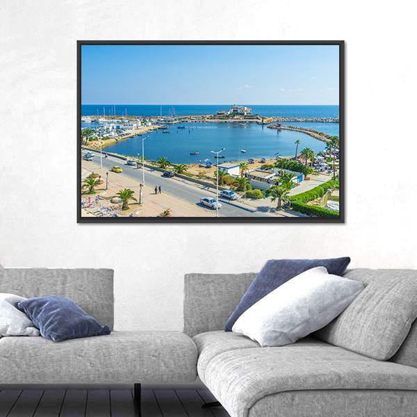 View On The Small Fishing Port Canvas Wall Art-3 Horizontal-Gallery Wrap-25" x 16"-Tiaracle