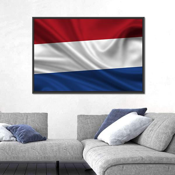 Waving Flag Of The Netherlands Canvas Wall Art-3 Horizontal-Gallery Wrap-25" x 16"-Tiaracle