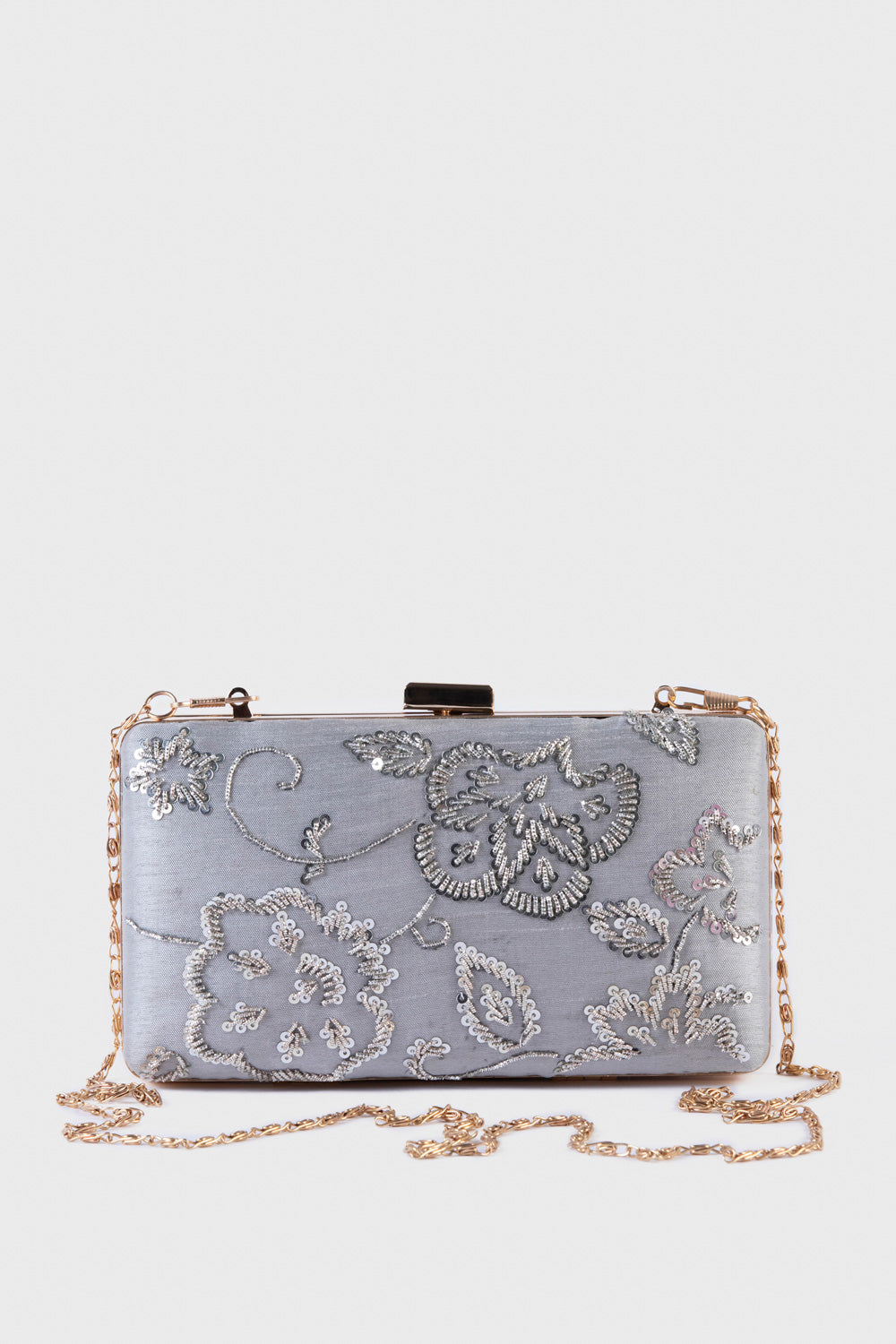 Embellished Satin Clutch