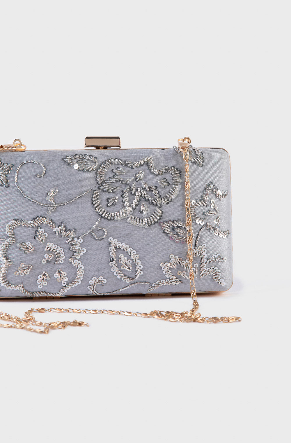 Embellished Satin Clutch