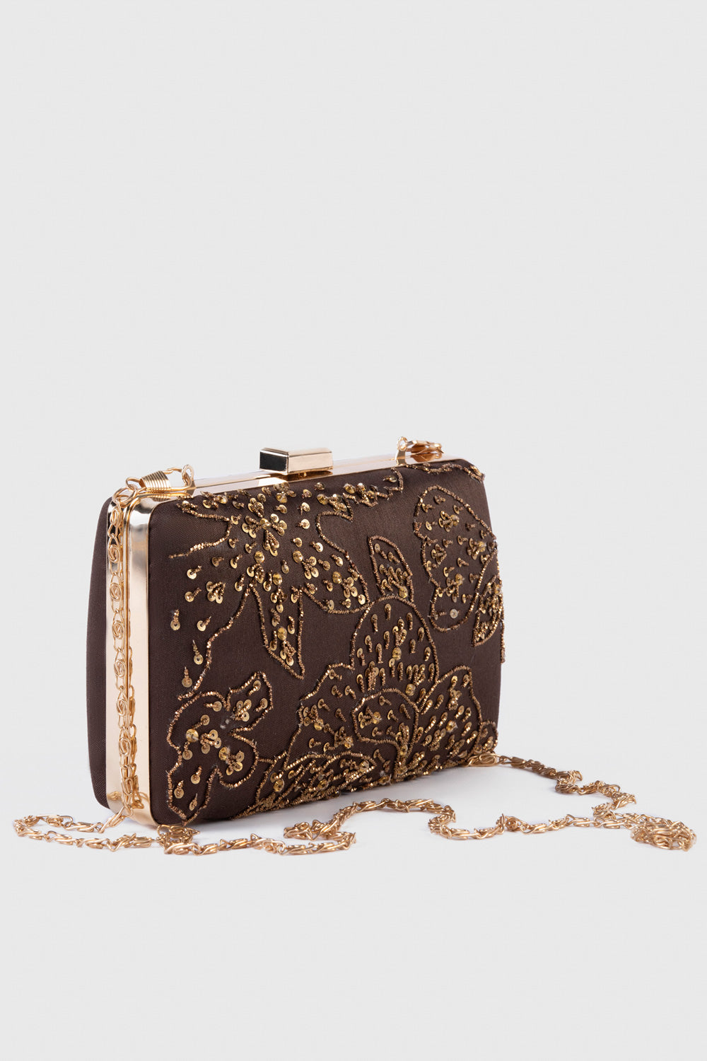 Embellished Satin Clutch