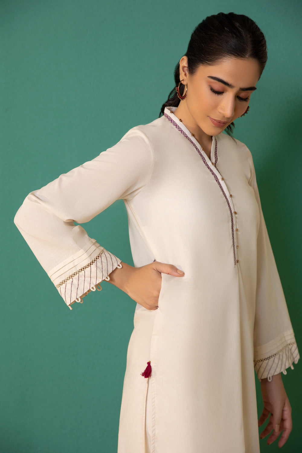 Embroidered Mélange Shirt