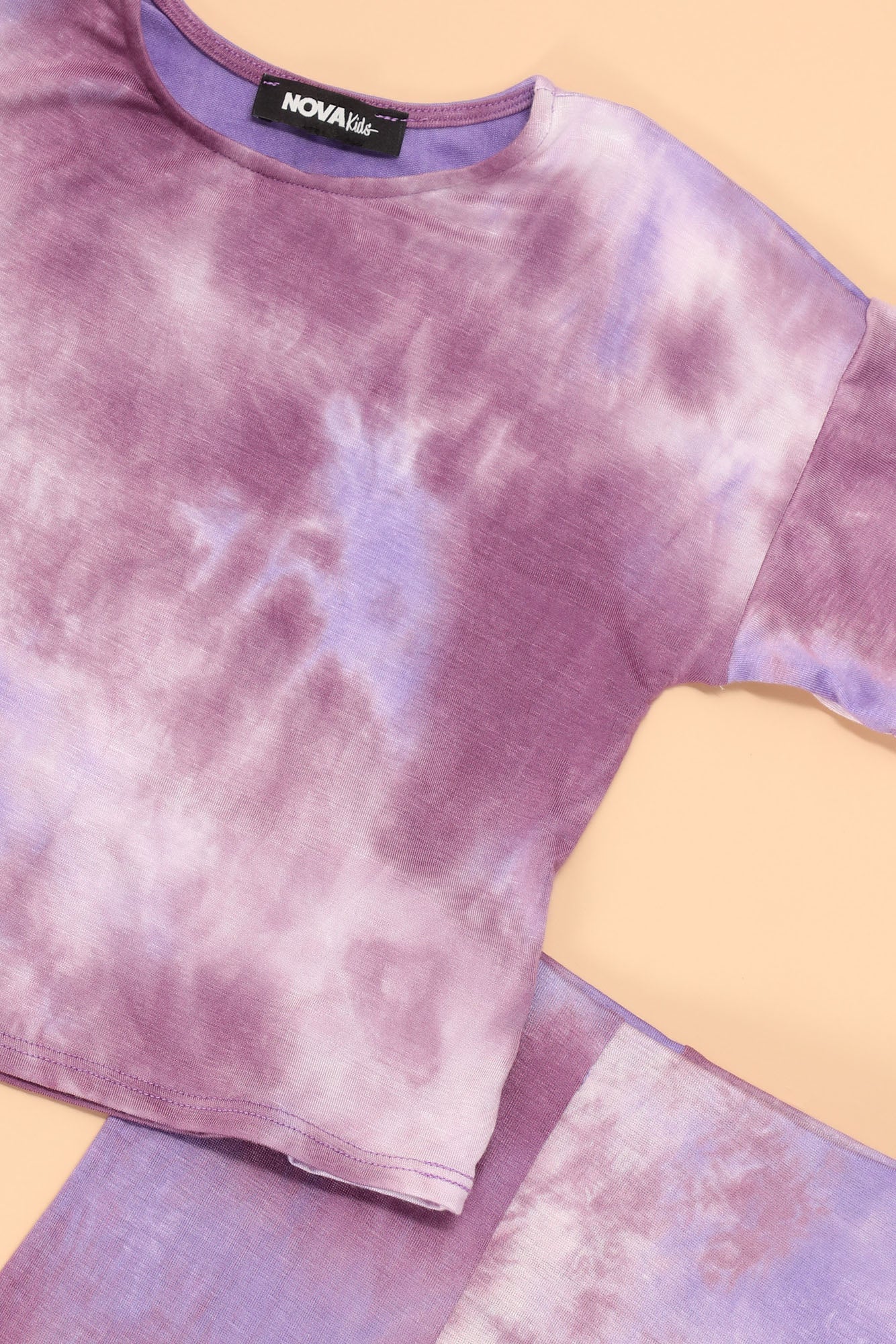 Mini Krissy Tie Dye Biker Short Set - Lila/Kombination