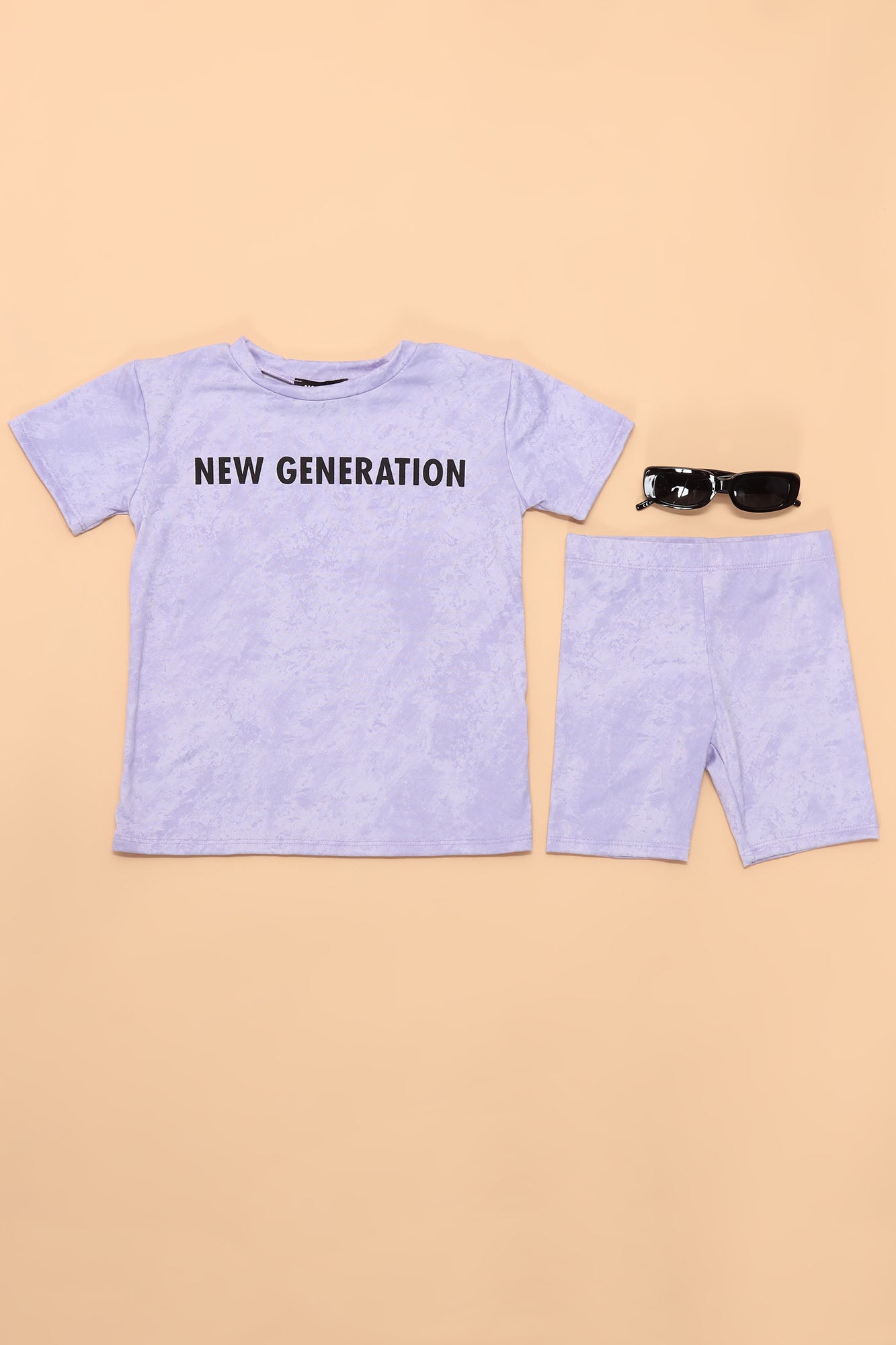 Mini New Generation Biker Short Set - Lavendel