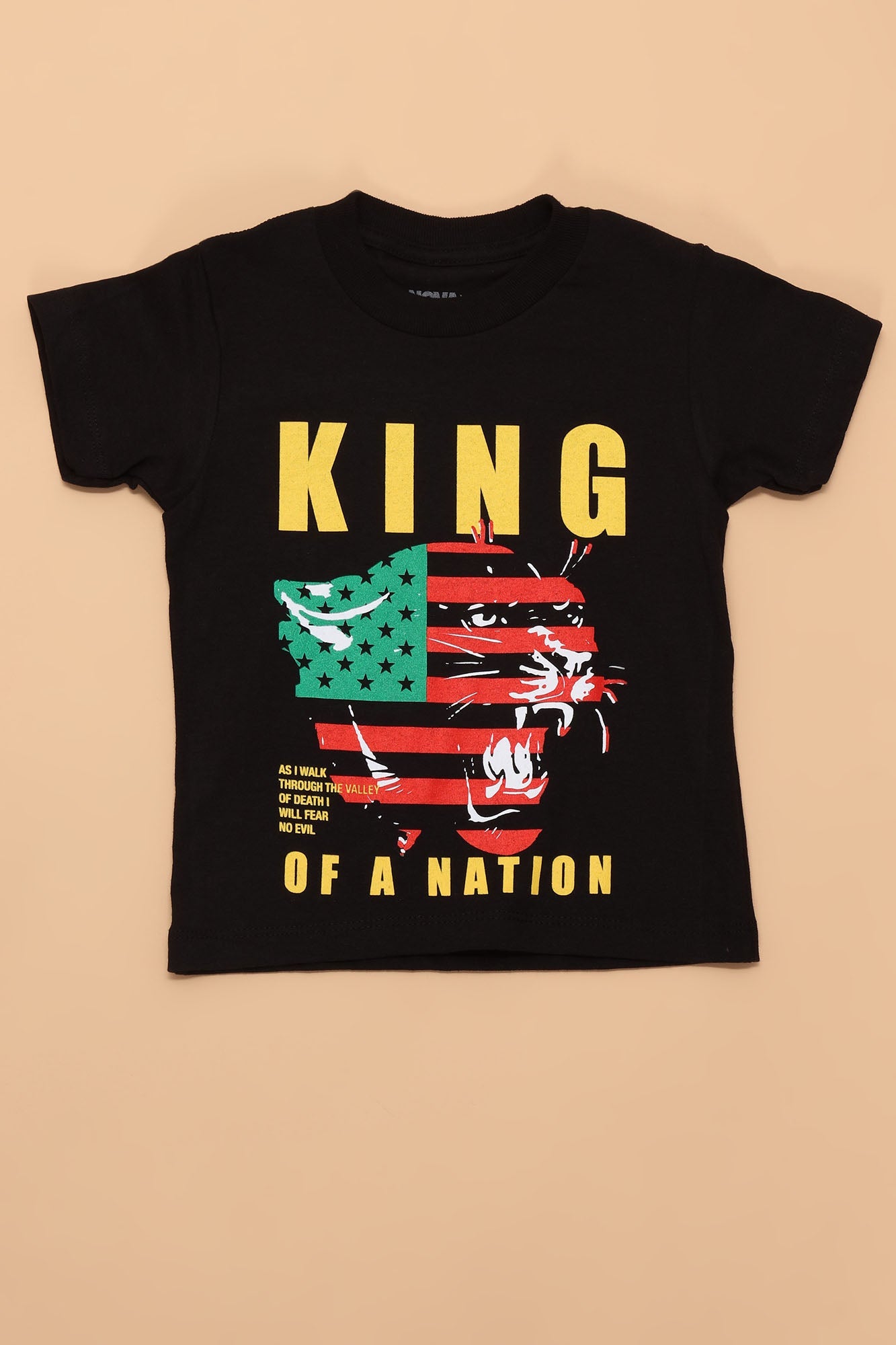 Mini -König einer Nation Kurzarm Tee - schwarz