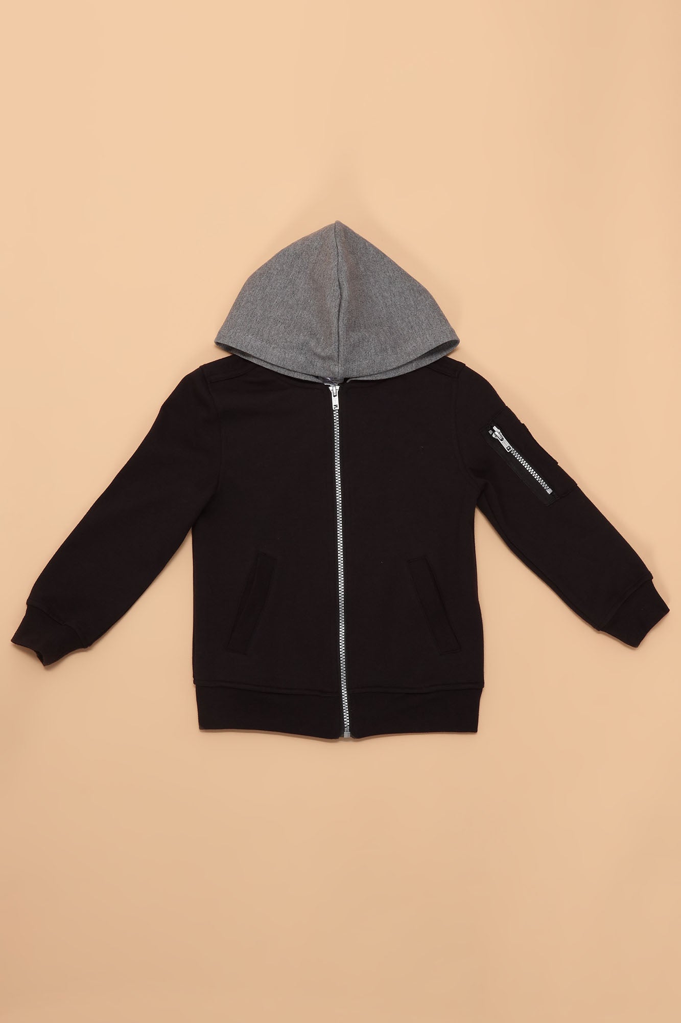 منی اسے ٹھنڈا ہڈڈ بمبار جیکٹ رکھیں - سیاہ/گرے