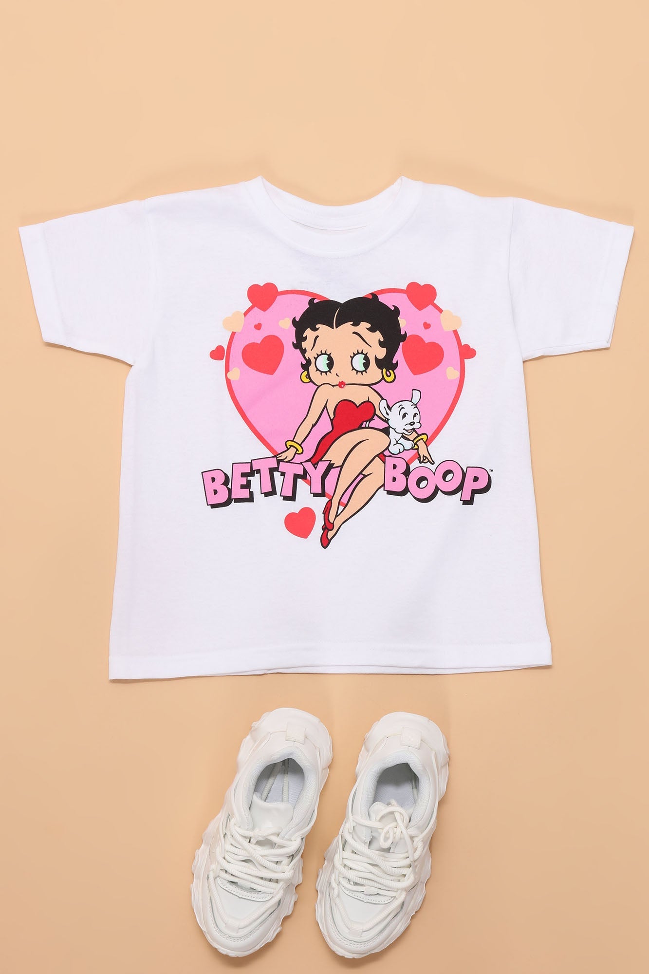 Mini Betty Boop in Love Tee - Weiß