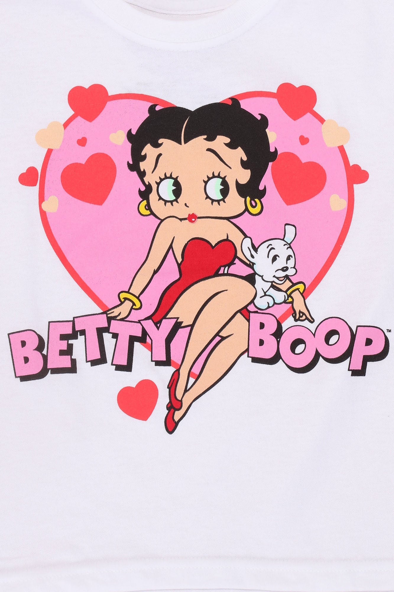 Mini Betty Boop in Love Tee - Weiß