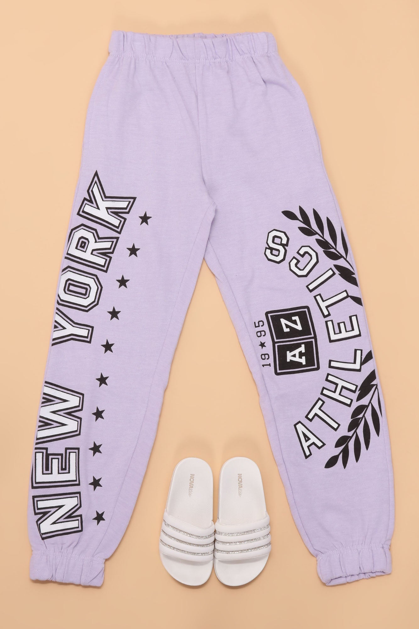 Mini gedruckt Fleece Jogger - Lilac