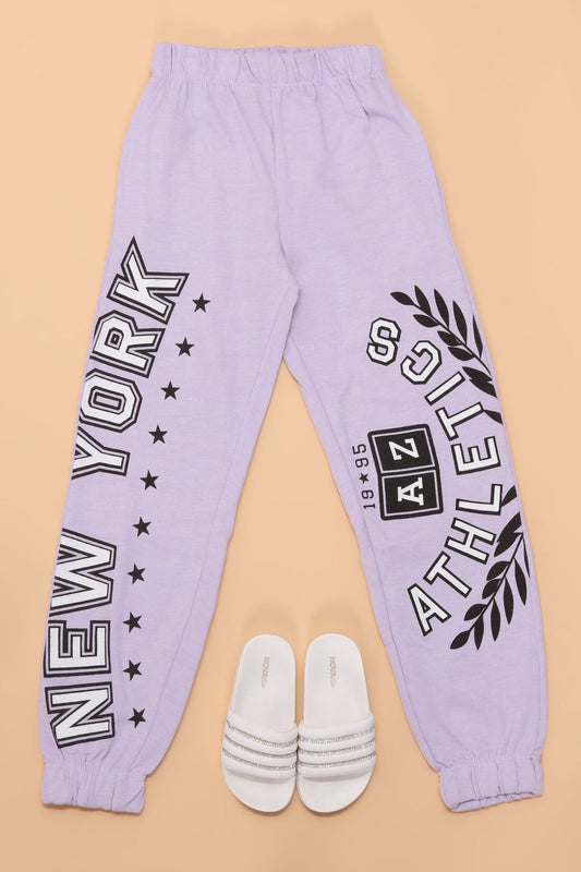Mini gedruckt Fleece Jogger - Lilac