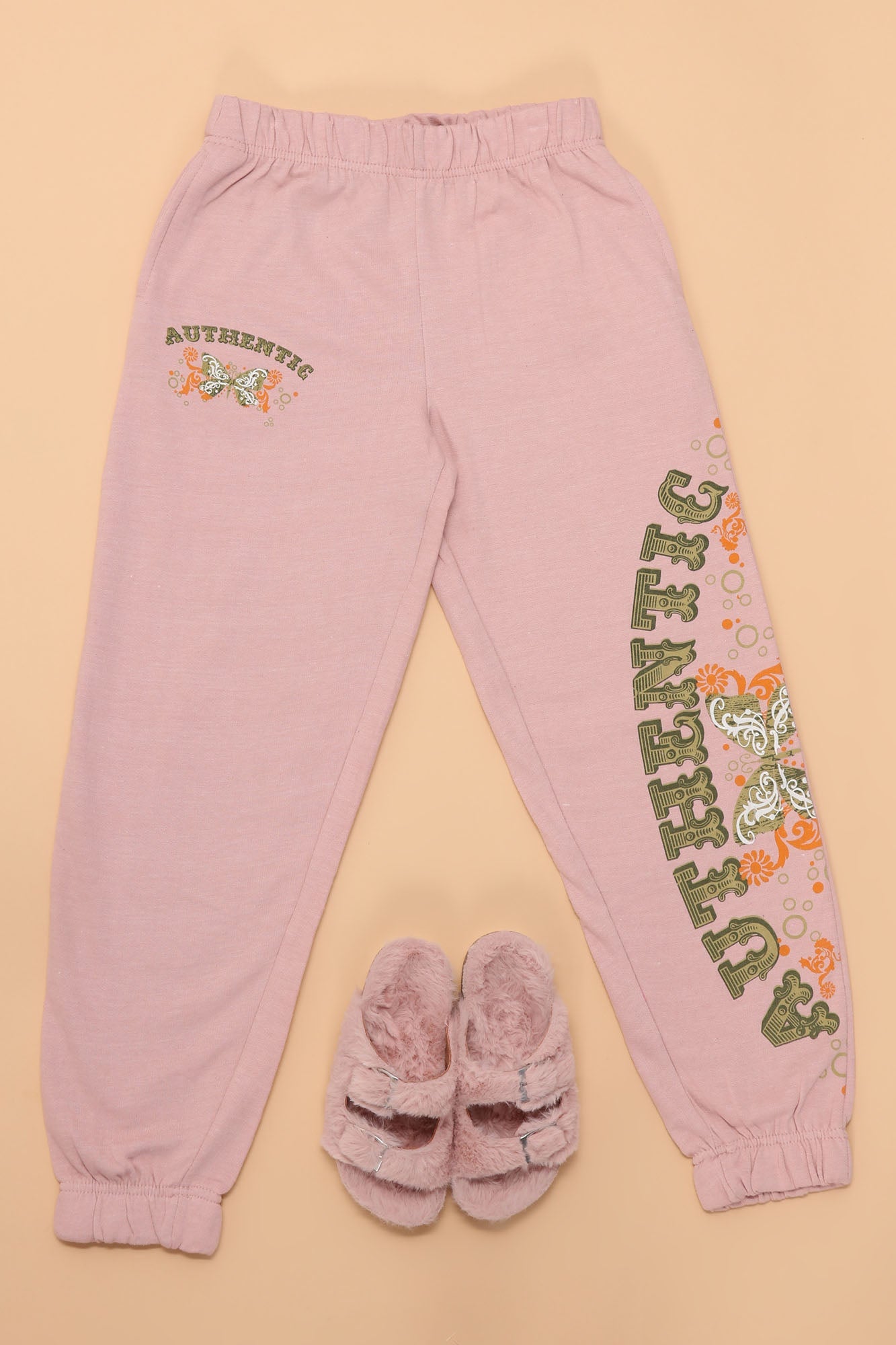 Mini gedruckt Fleece Jogger - Mauve