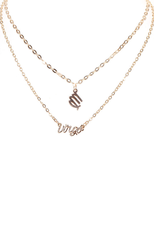 Jungfrau ist meine schild geschichtete Halskette - Gold