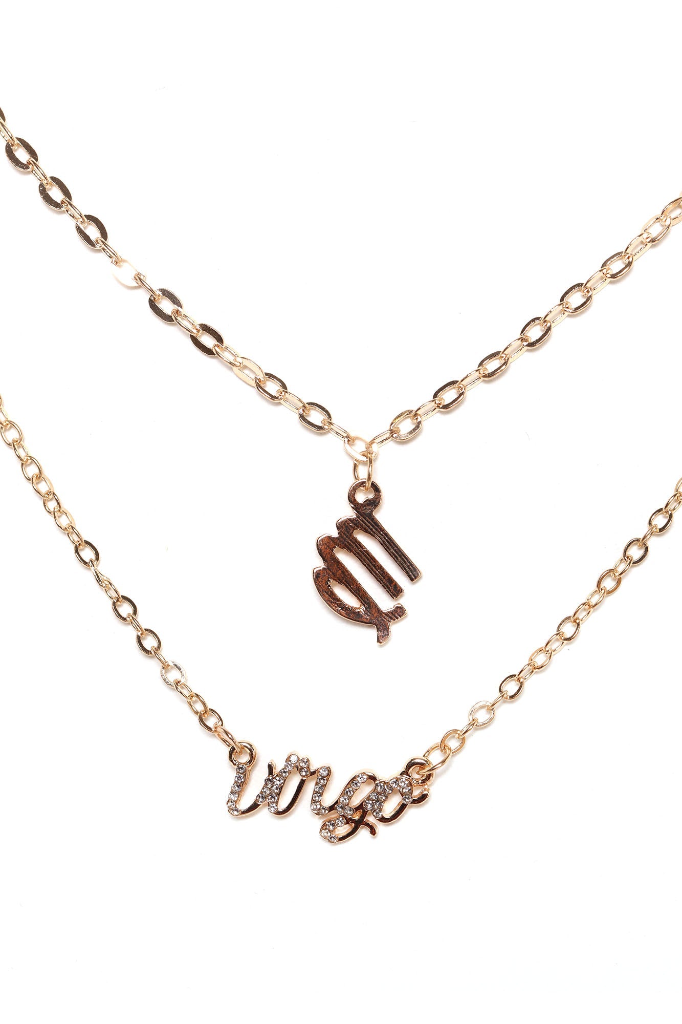 Jungfrau ist meine schild geschichtete Halskette - Gold