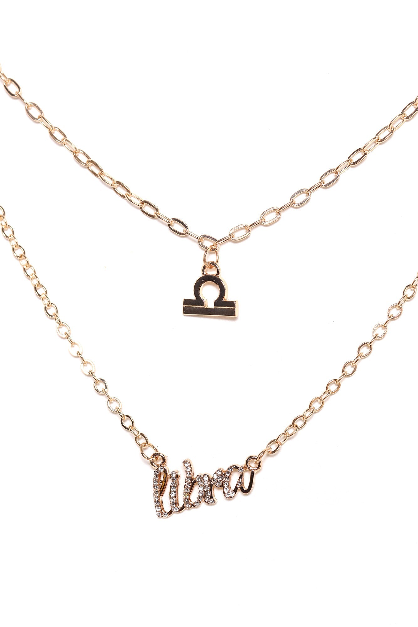 Waage ist meine schild geschichtete Halskette - Gold