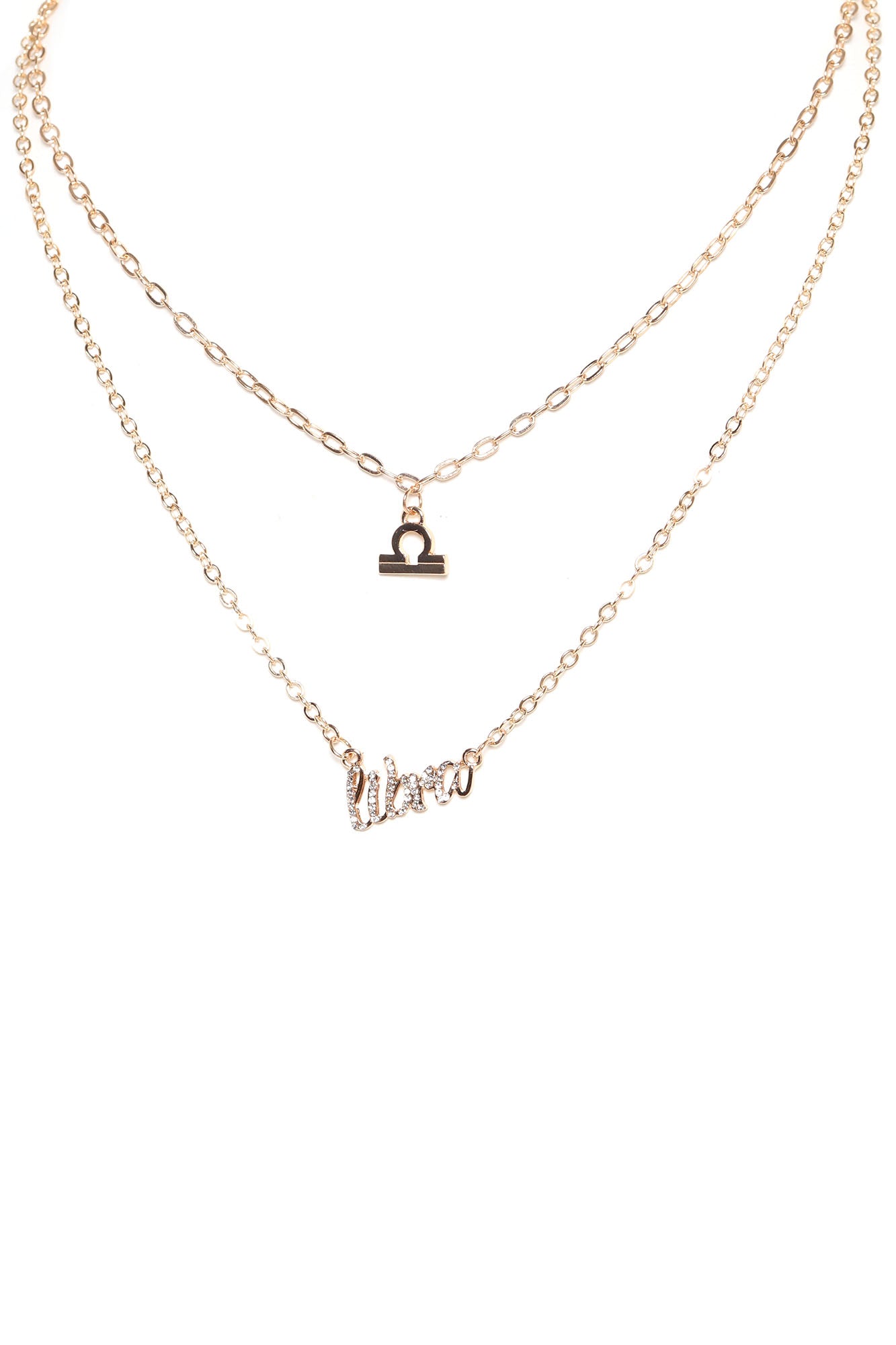 Waage ist meine schild geschichtete Halskette - Gold