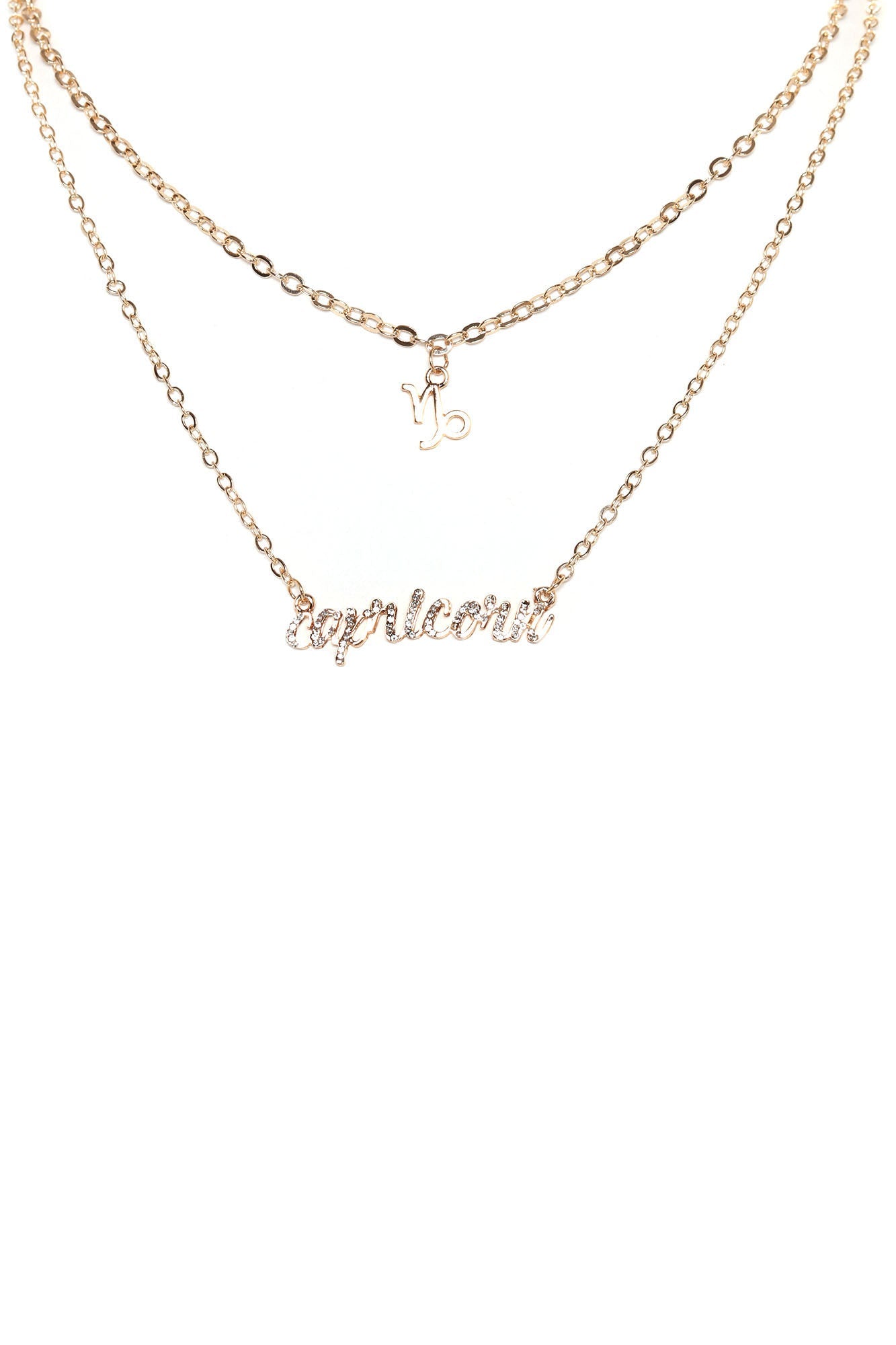 Steinbock ist meine schild geschichtete Halskette - Gold