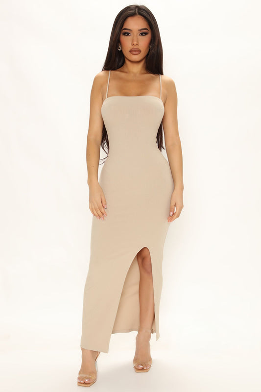 Nikki Midi Kleid - Mocha