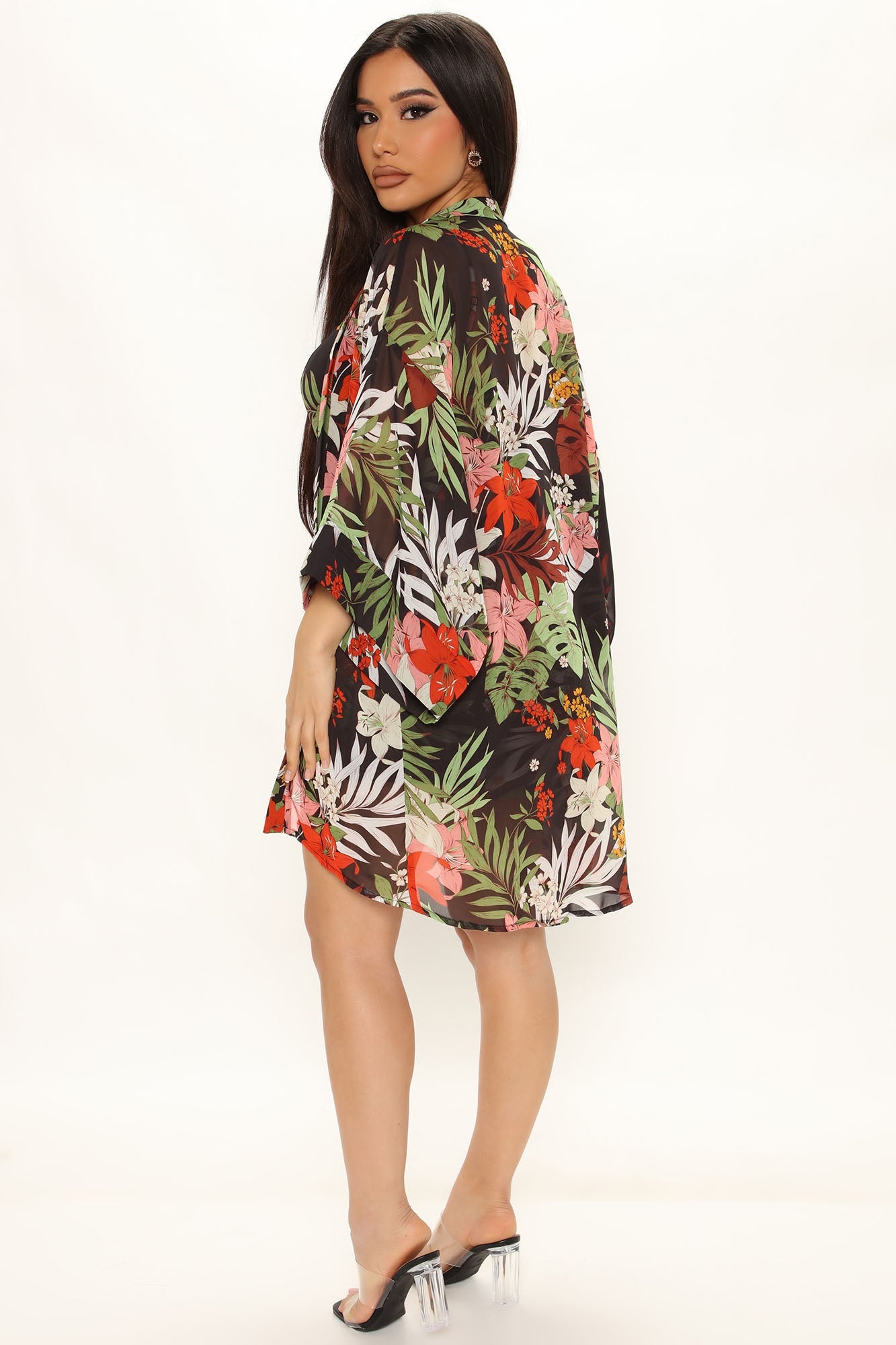 کریسا اشنکٹبندیی 3 ٹکڑا مختصر سیٹ - سیاہ/طومار