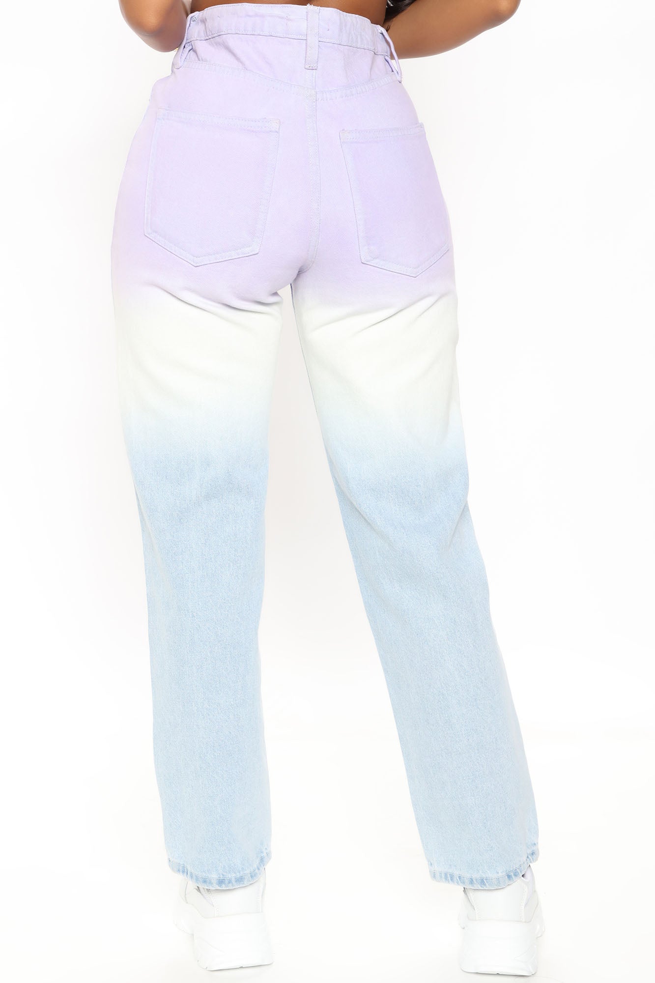 Also erschöpfte Ombre gerade Beinjeans - Lavendel/Combo