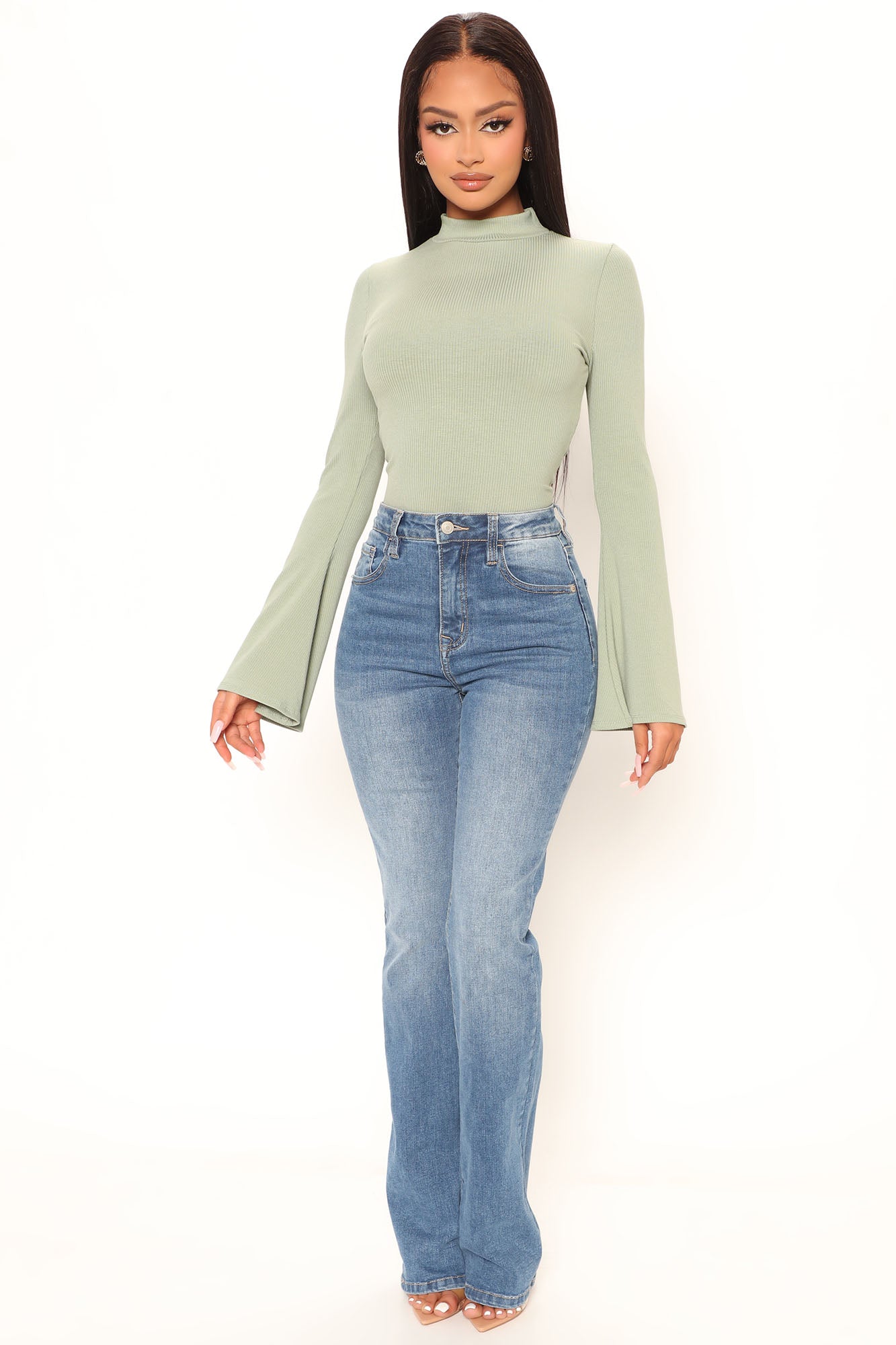 Josie Bell Sleeve Top - Salbei