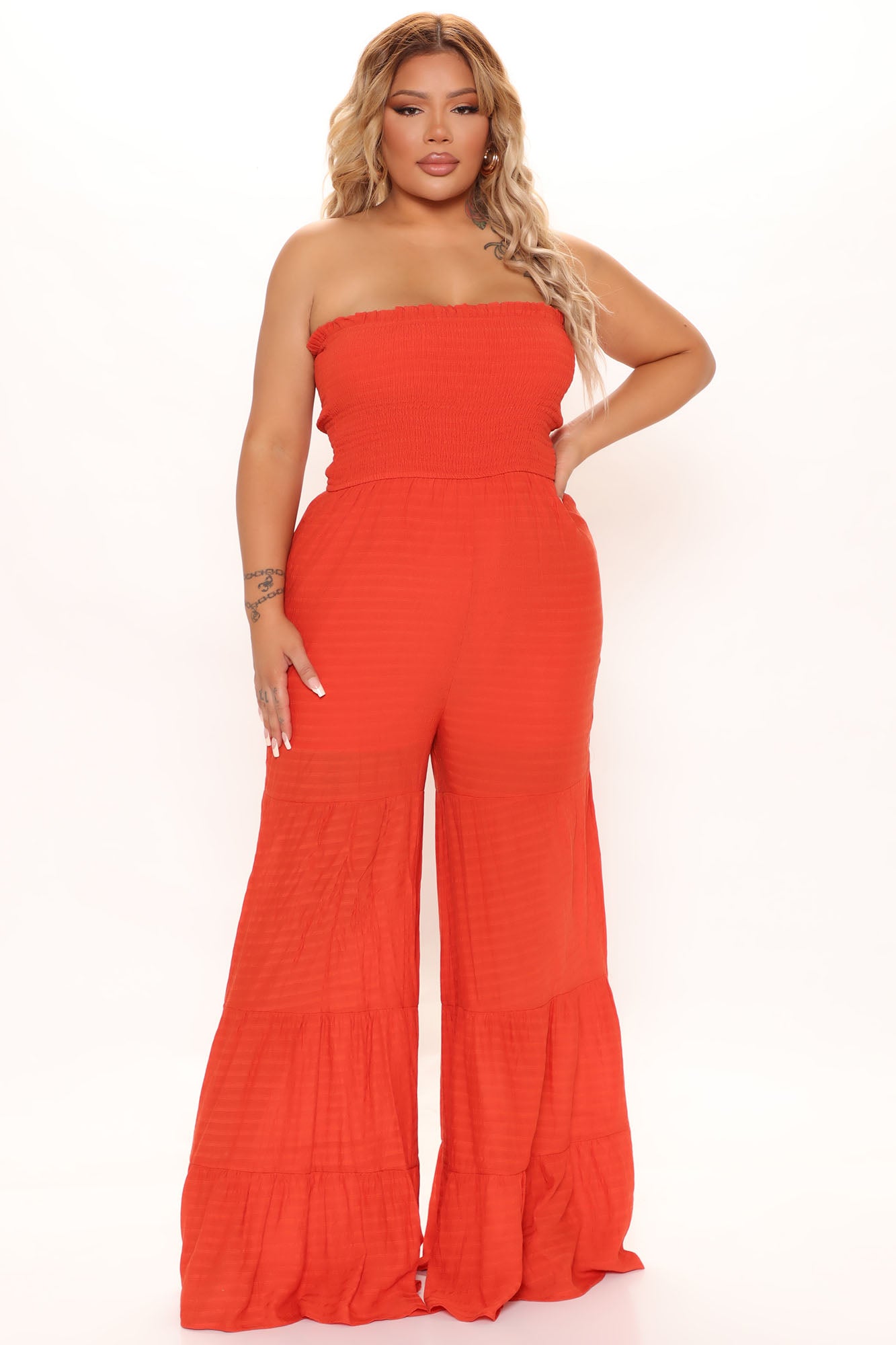 موسم گرما کی راتیں جمپ سوٹ - اورنج