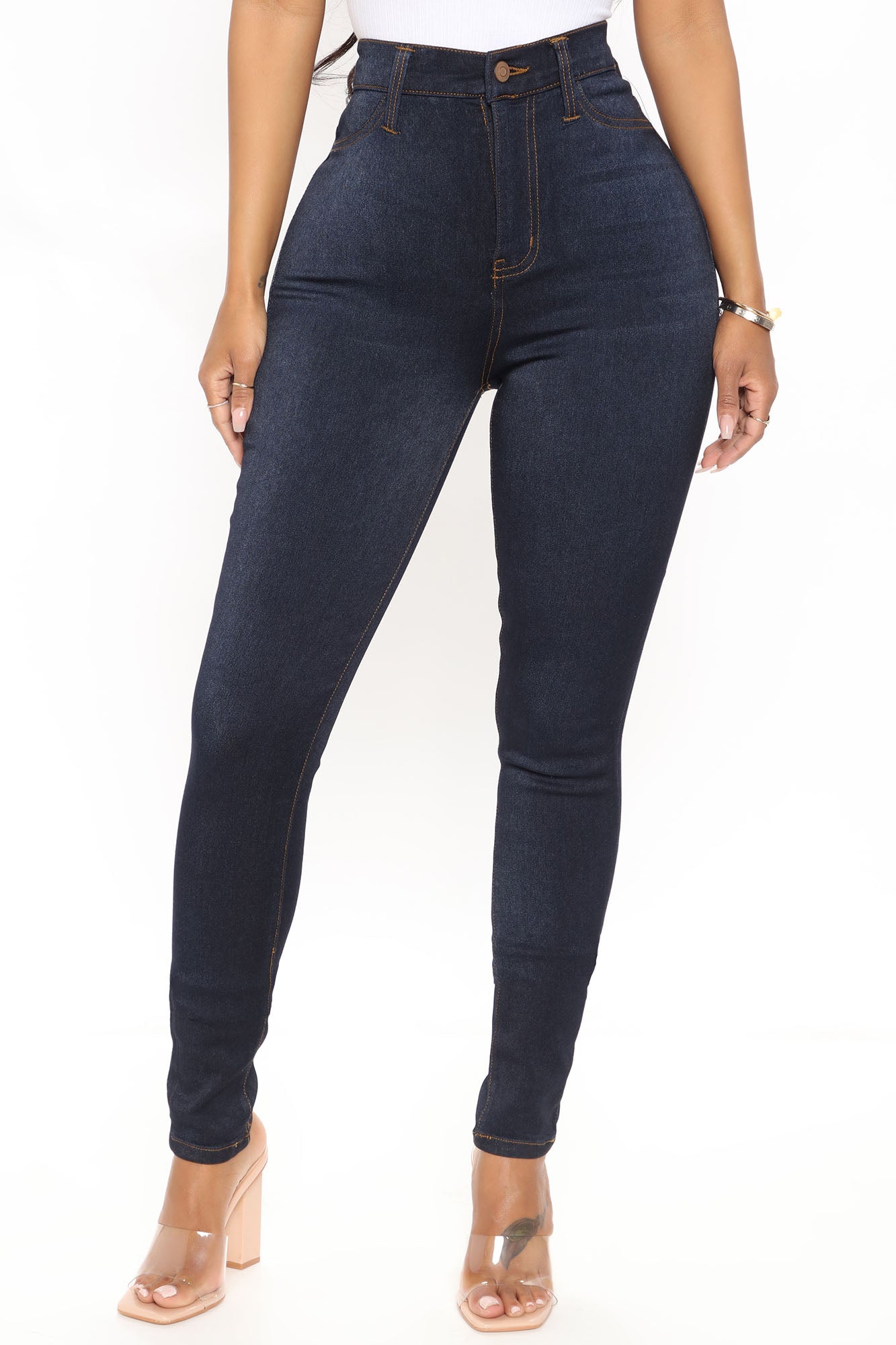 لمبا ایوا سپر نرم منحنی پتلی جین - ڈارک ڈینم