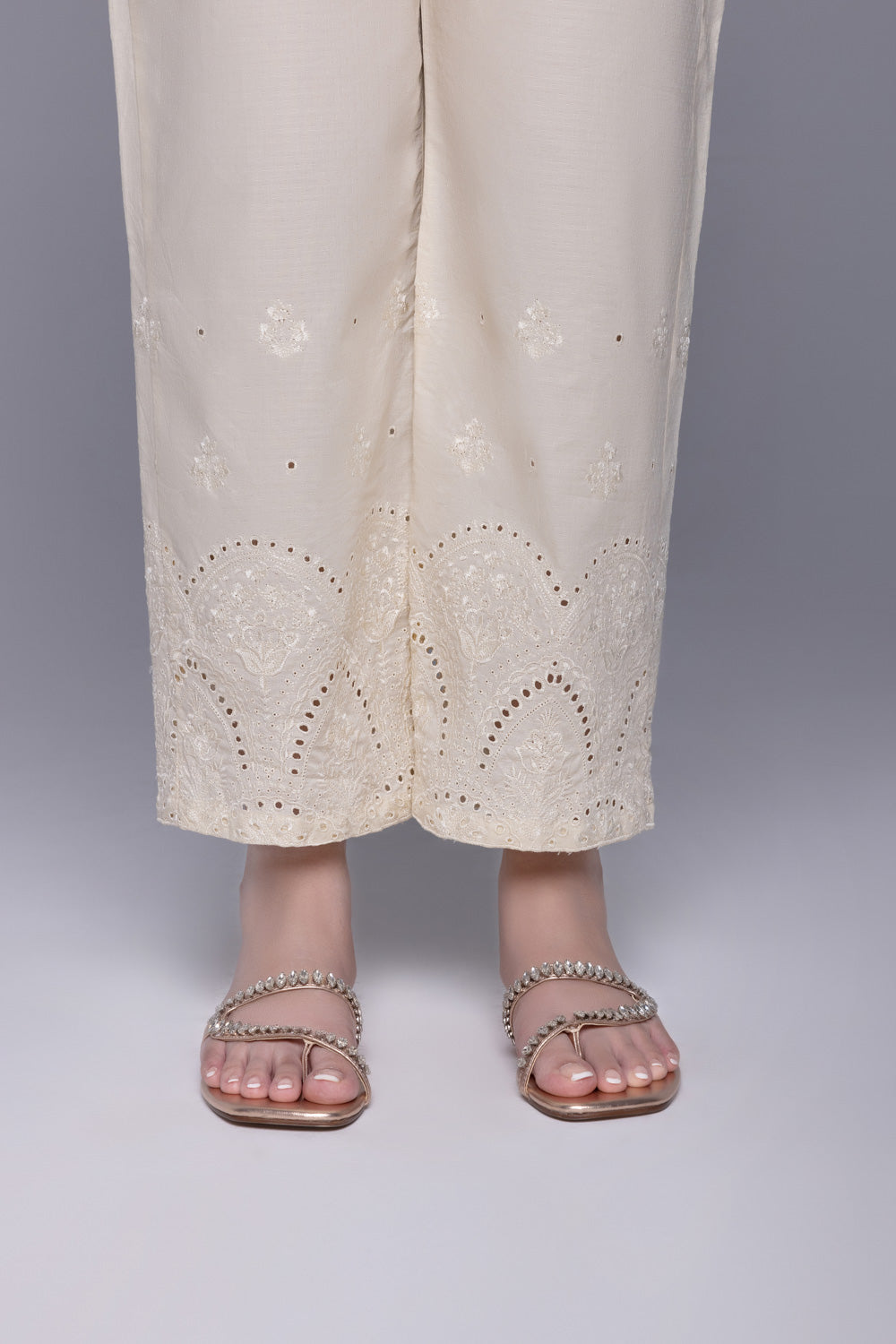 Embroidered Cotton Pants