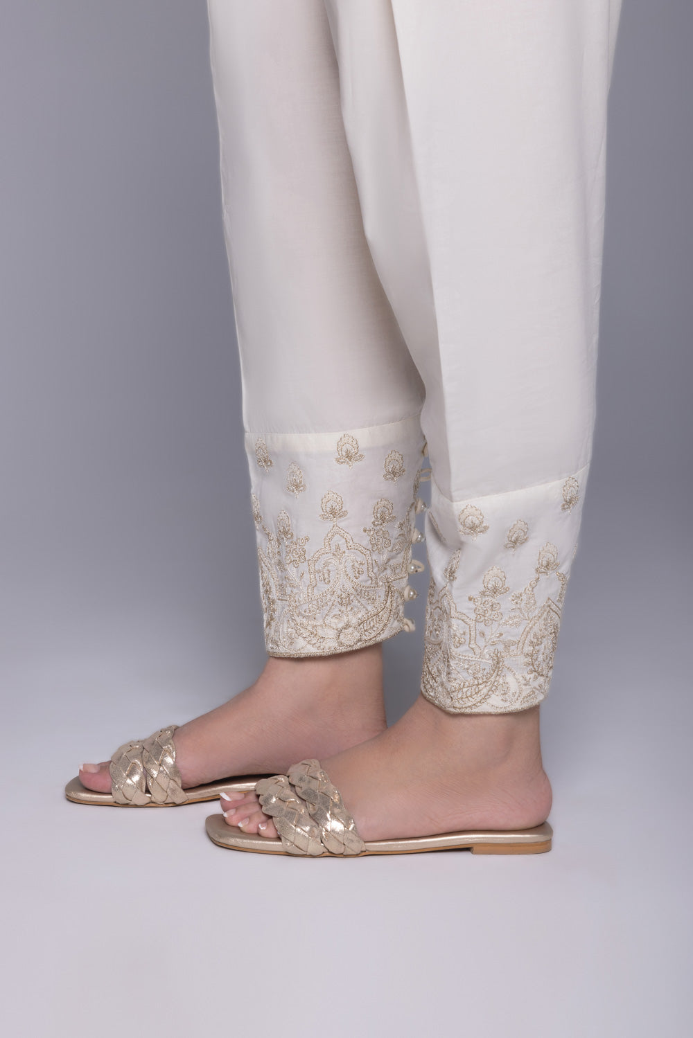 Embroidered Cambric Shalwar