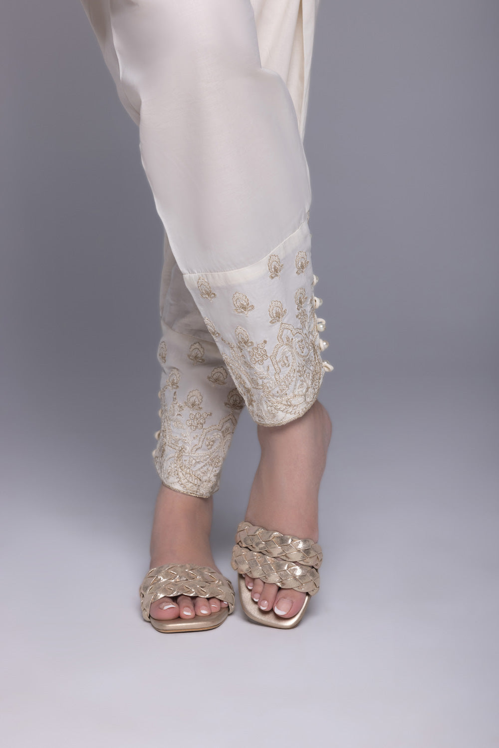 Embroidered Cambric Shalwar
